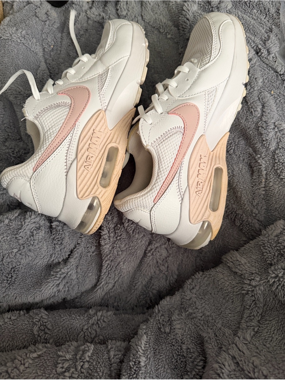 Nike White Sneakers with Pink Accents